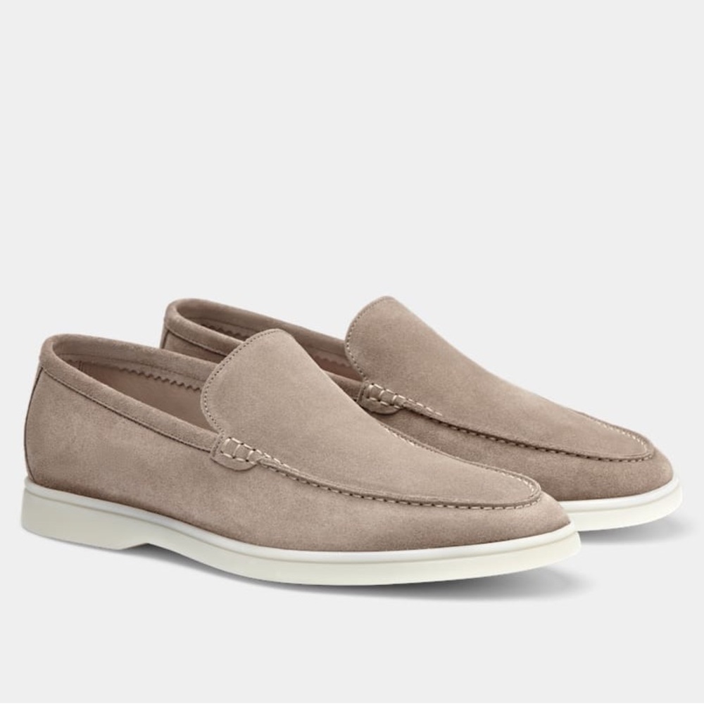 SUITSUPPLY Italian Calf Suede Slip-on Loafers, Sand, 41 - Picture 10 of 12